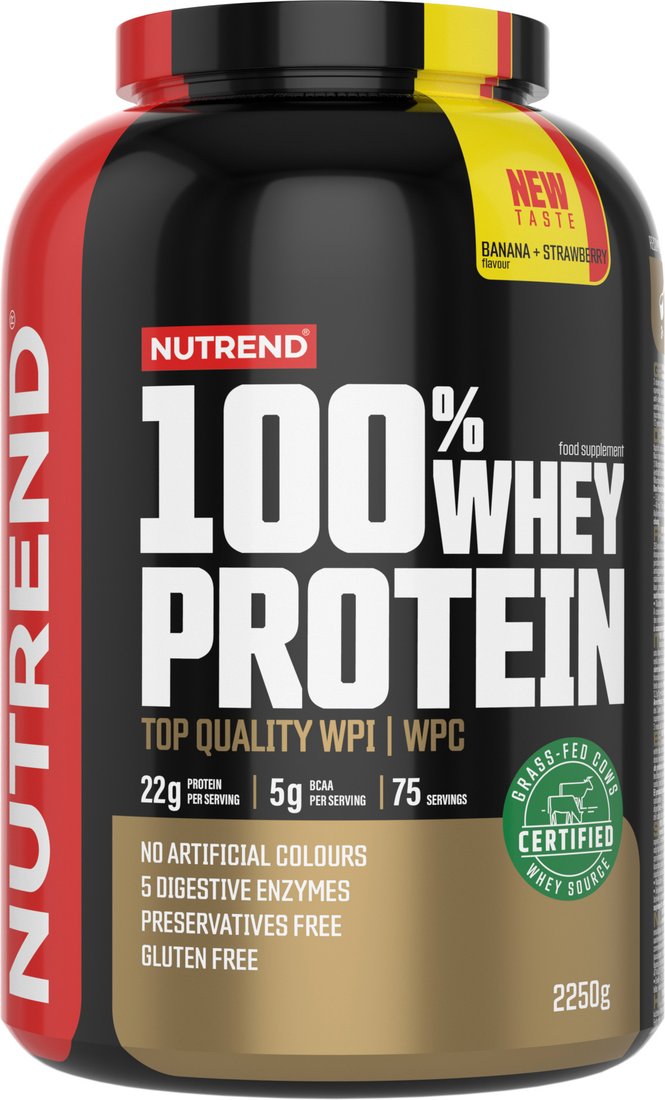 

Протеин сывороточный (изолят) Nutrend 100% Whey Protein (2250г, банан/клубника)