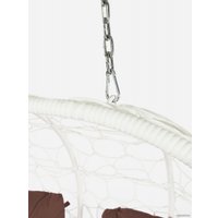 Подвесной диван M-Group Лежебока 11180105 (с белым ротангом/коричневая подушка)