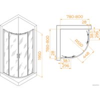 Душевой уголок RGW PA-52 03085288-11 80x80 (хром/прозрачное стекло)