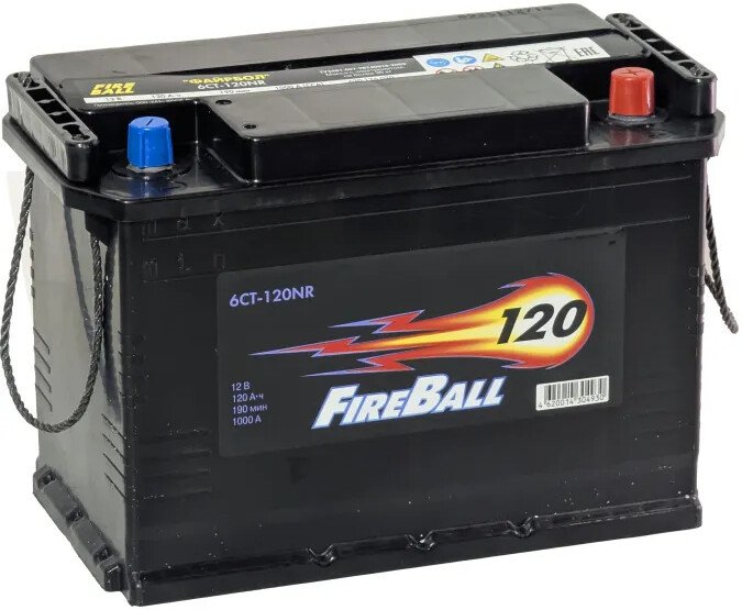 

Автомобильный аккумулятор FireBall 6CT-120NR (120 А·ч)