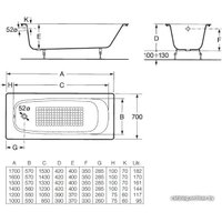 Ванна Roca Continental 170x70 21290100R (с ножками)