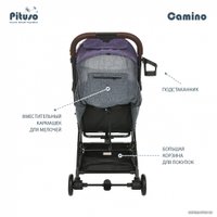 Коляска прогулочная «книга» Pituso Camino (черный/слива)