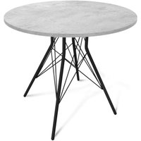 Кухонный стол Sheffilton SHT-TU2-1/90 (черный муар/бетон Чикаго светло-серый)