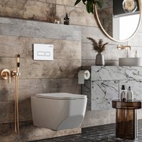 Унитаз подвесной Roxen Boro в комплекте с инсталляцией StounFix Dual Fresh 6 в 1 577353 (кнопка: белый глянец)