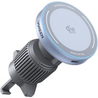 Держатель для смартфона Ugreen W758 MagFlow Magnetic Wireless Car Charger 25W (серебристо-голубой)