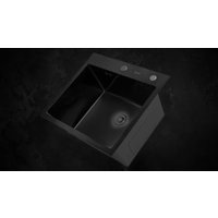 Кухонная мойка Astir PVD Black 50x44B (с сифоном, дозатором и коландером)