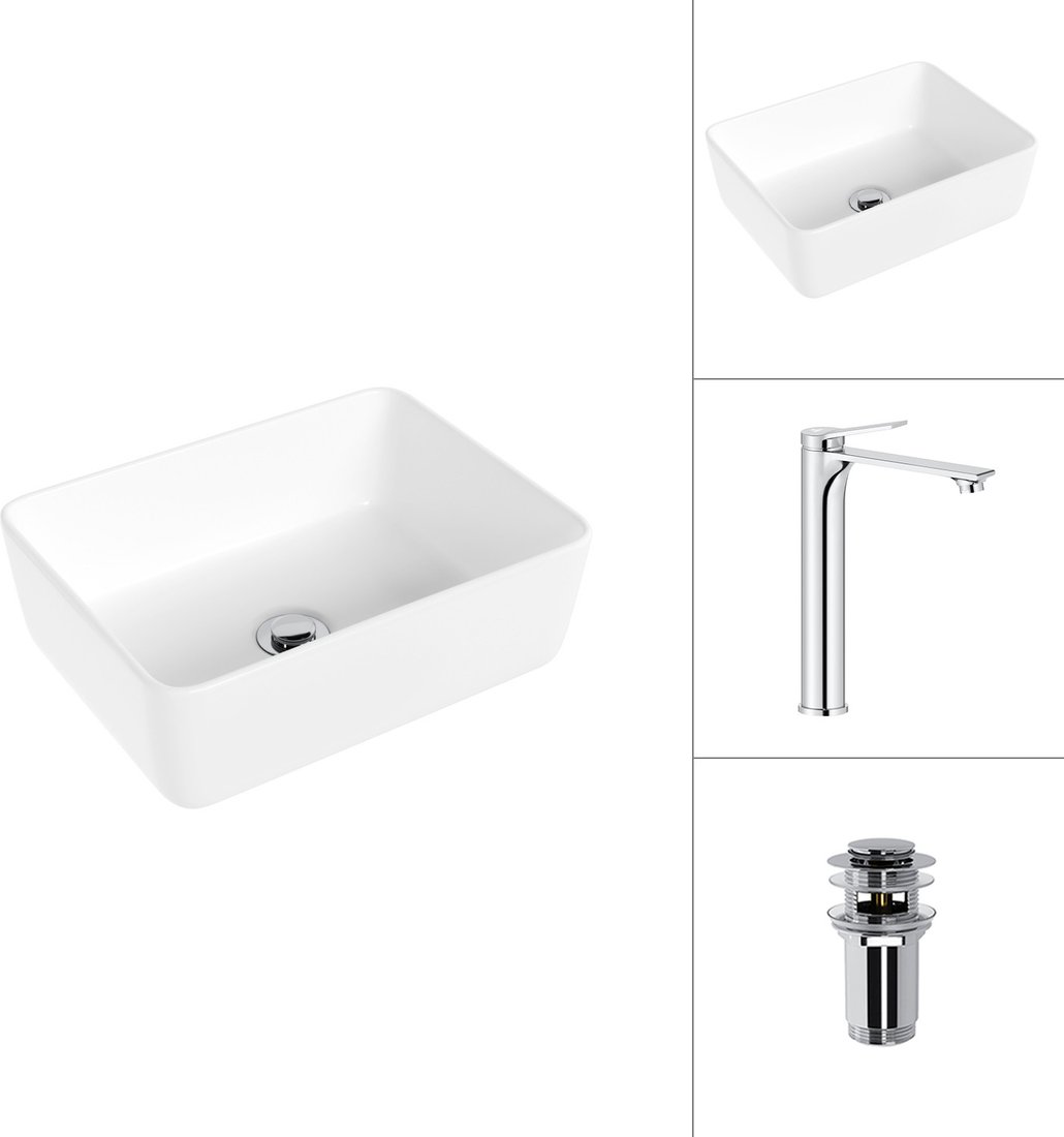 Умывальник Lauter 21674B + Rio 21AM12672 с донным клапаном 21190CH (хром)
