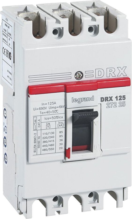 

Выключатель автоматический Legrand DRX 125125A 3P 36kA 27225