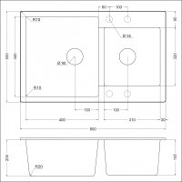 Кухонная мойка Emar EMQ-2800.Q (сардоникс)