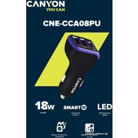 Автомобильное зарядное Canyon C-08 (черный/фиолетовый)