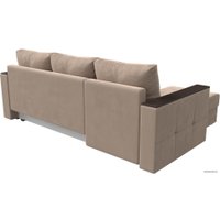 Угловой диван Лига диванов Валенсия Лайт левый (велюр, бежевый)