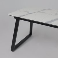 Кухонный стол Lepremo AV 1208 HPL+МДФ раздвижной 1200-1600x800 (мрамор белый/черный)