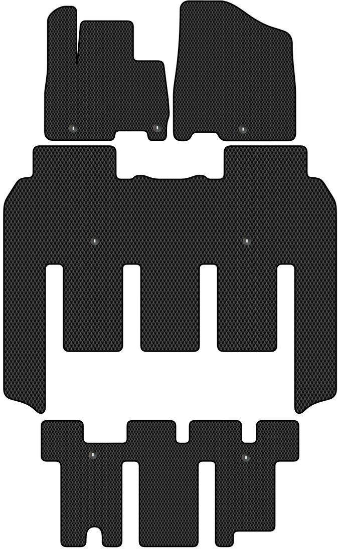 

Комплект ковриков для авто Alicosta Kia Carnival IV (минивэн / KA4/ 7 мест) 2020 - Н.В. +3 ряд (черный, ромб)