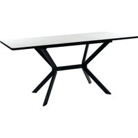 Кухонный стол ВВР Миллер (Мрамор марквина белый/черный №7, пластик бабочка 120-160/80)