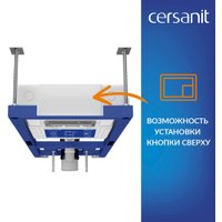 Унитаз подвесной Cersanit Brasko Slim 64824 + Aqua M 40 68177 с кнопкой Corner 64077 (кнопка белый)