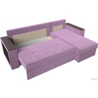 Угловой диван Лига диванов Дубай лайт правый 114167 (микровельвет сиреневый)