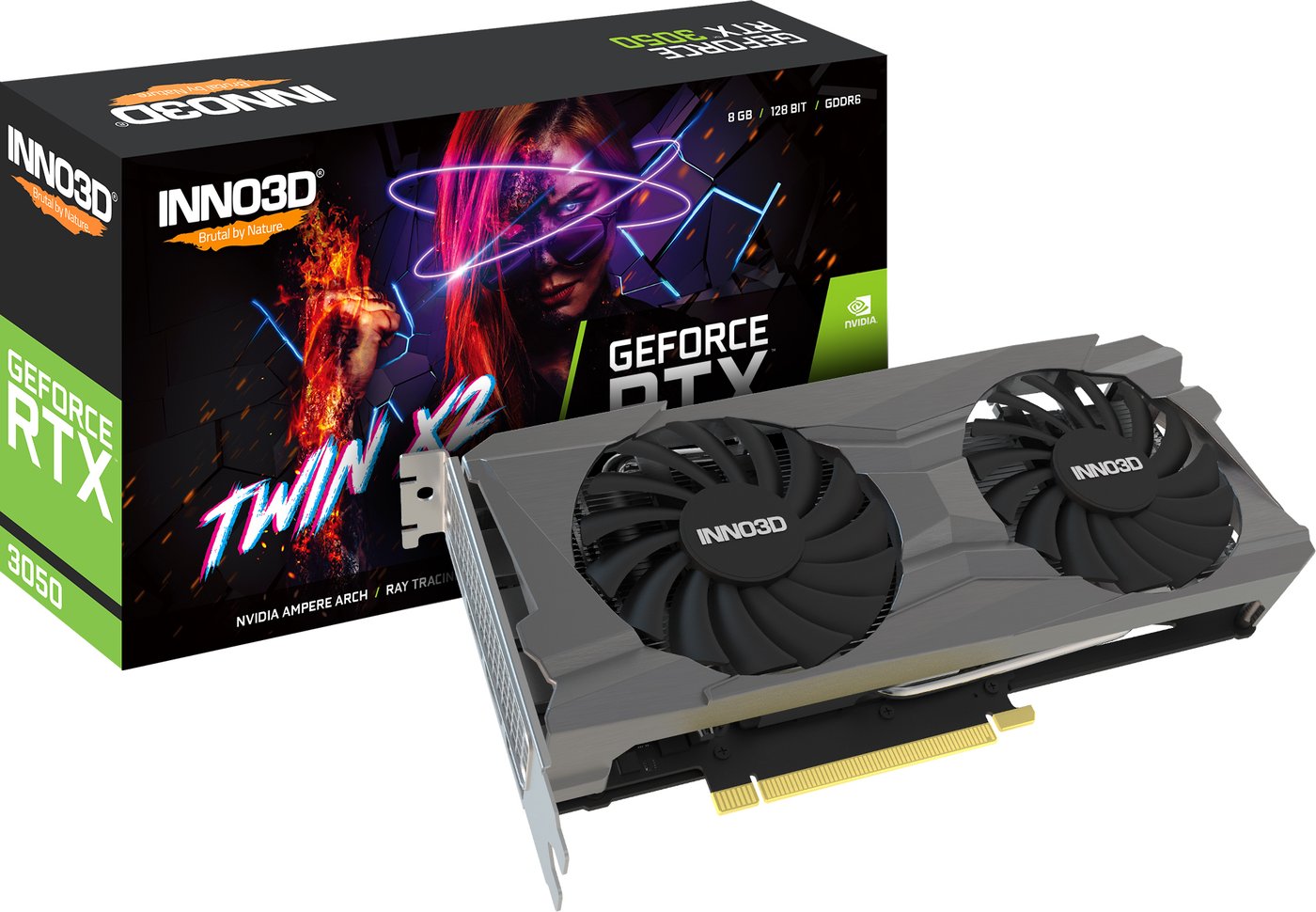 

Видеокарта Inno3D GeForce RTX 3050 Twin X2 N30502-08D6-1190VA42