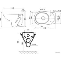 Унитаз подвесной Santeri Альфа Стандарт 1.3815.9.S00.00B.0