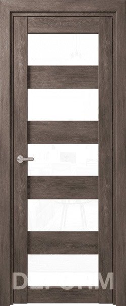 

Межкомнатная дверь Юркас Deform D12 ДО 80x200 (дуб шале графит/lacobel белый лак)