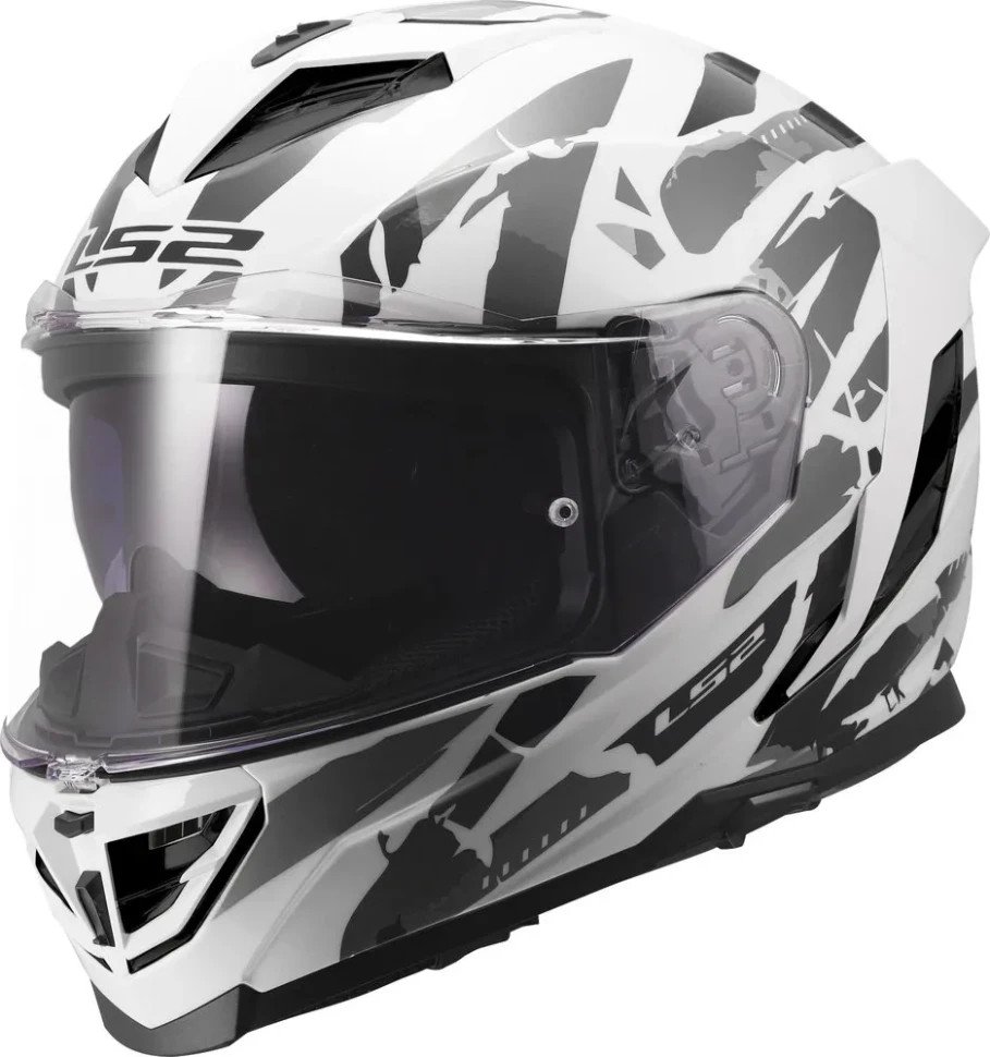 

Мотошлем LS2 FF818 Storm III Kaos (XL, белый/серый)