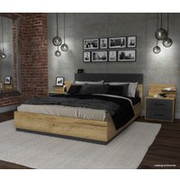 Кровать Интерлиния Loft LT-К160 160x200 (дуб золотой-антрацит)