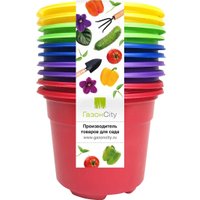 Горшок ГазонCity Color 9x6.8 см (разноцветный, 10 шт)