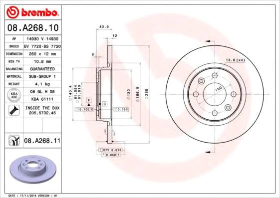 

Brembo 08A26810