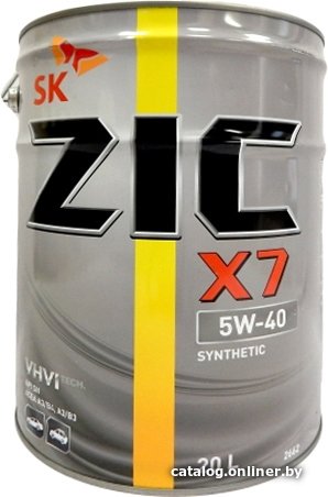 Моторное масло ZIC X7 5W-40 20л