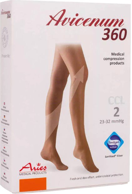 

Чулки компрессионные Aries Avicenum 360 с резинкой и закрытым носком 9999 (L, long)