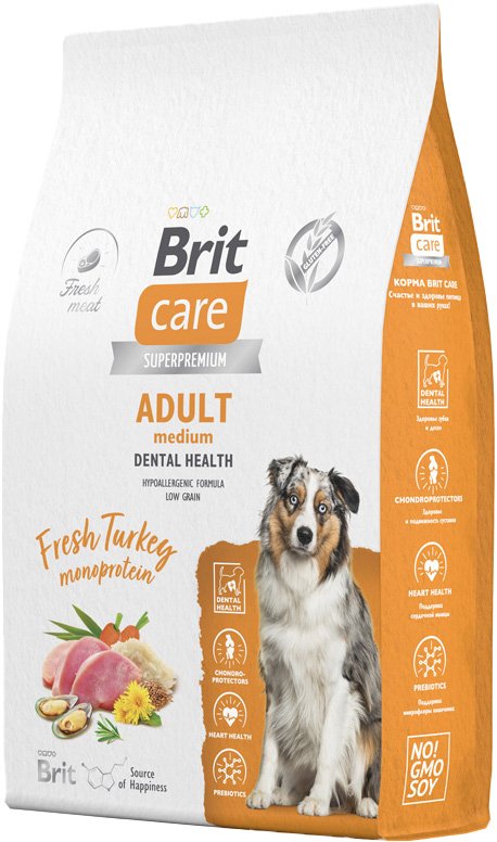 

Сухой корм для собак Brit Care Dog Adult M Monoprotein Dental Health 12 кг