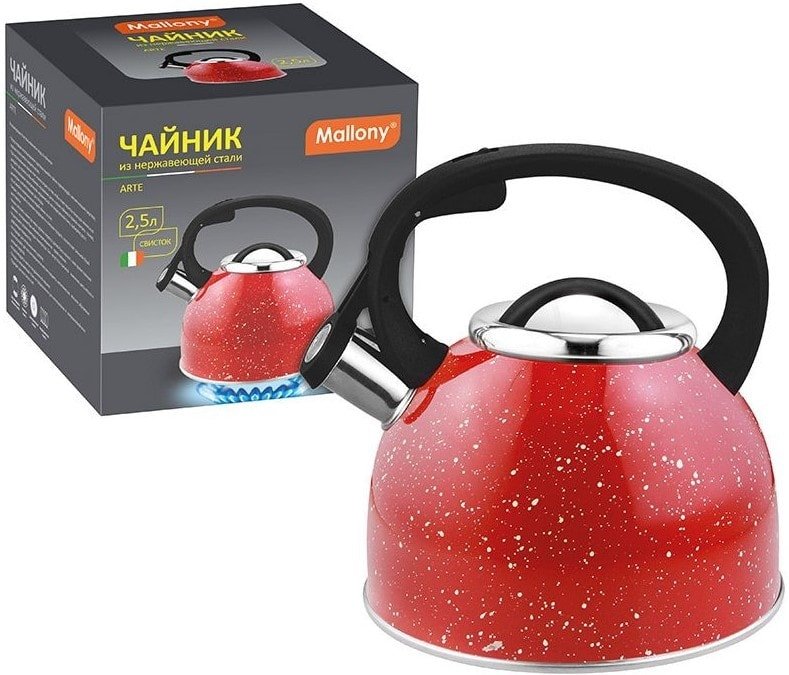 

Чайник со свистком Mallony Arte (красный)