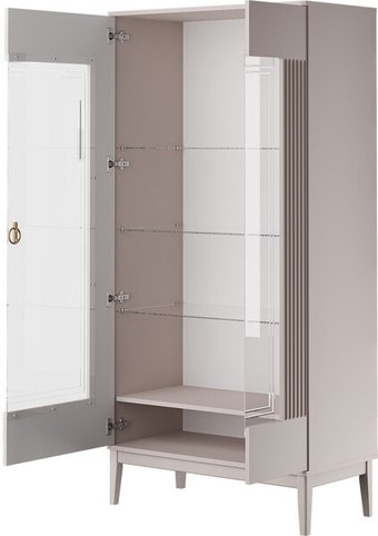 Шкаф-витрина Bravo Мебель Фарго 2-дверный (персидский жемчуг/лак льняной)