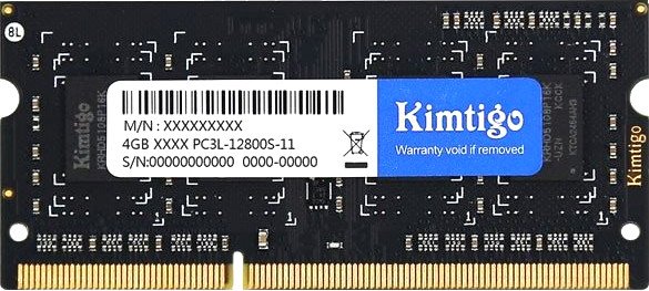 

Оперативная память Kimtigo 4ГБ DDR3 SODIMM 1600 МГц KT4GS3ED8