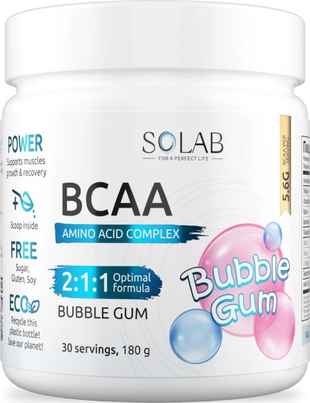 

BCAA Solab BCAA 2:1:1 (180 г, бабл гам)