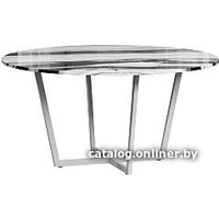 Кухонный стол LoftyHome Тасос Раунд 1627737 (мрамор пуно с белым основанием)