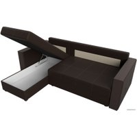 Угловой диван Лига диванов Валенсия Лайт левый (экокожа, коричневый)