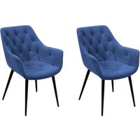 Стул с подлокотниками Ваш день Archi Barkhat 81 (темно-синий, 2шт)