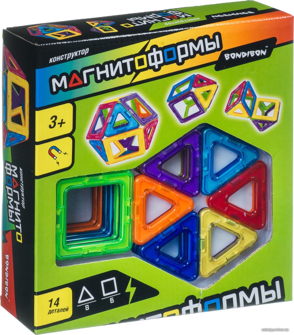 Магнитный конструктор Bondibon Магнитоформы ВВ4401 (14 деталей)
