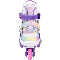 Роликовые коньки Cosmoride Fei + набор защиты (р-р 31-34, белый/фиолетовый)