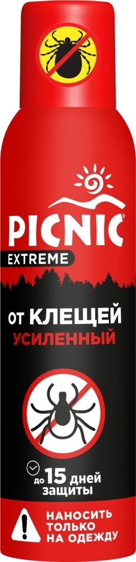 

Аэрозоль против насекомых Picnic Extreme от клещей 150 мл