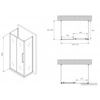 Душевой уголок Abber Schwarzer Diamant AG30110H-S100-S100