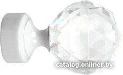 Наконечник для карниза Lm Decor YF130 Кристалл 19мм (белый глянец)
