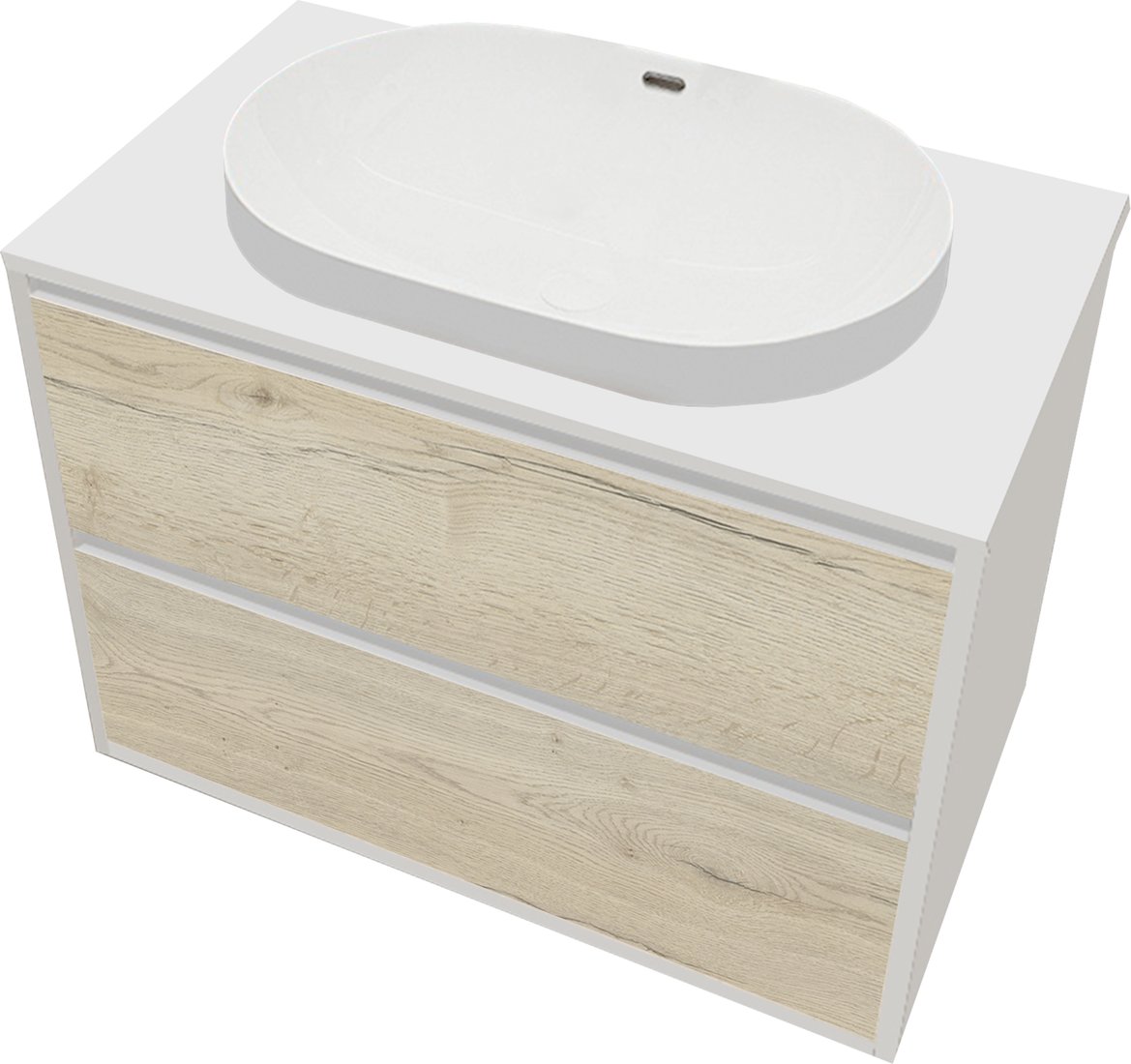 

ЗОВ Тумба с умывальником Парма 70 P70LWP0MWHMC1A-LDSPW6002 (белый/галифакс)