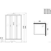 Душевая кабина Niagara NG-1108-14G 90x90x215 (матовое стекло)