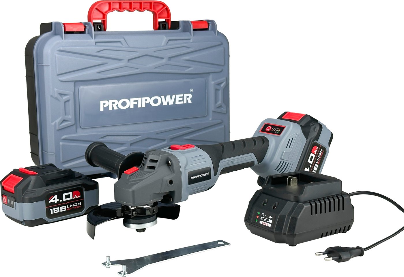 Угловая шлифмашина Profipower MKDGA-18V (с 2-мя АКБ, кейс)