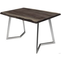 Кухонный стол Buro7 Уиллис 150 (с обзолом, дуб мореный/серебро)