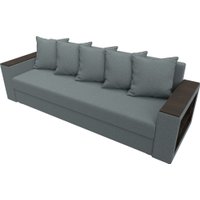 Диван Лига диванов Дубай Лайт полки справа 132282 (рогожка Амур 07 серый)