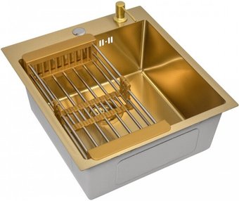 Кухонная мойка Diamond 450*500, коландер, дозатор GOLD DECOR