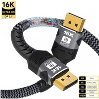 Кабель USBTOP DisplayPort - DisplayPort v2.1 (оплетка, 2 м, черный) в Барановичах