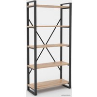 Стеллаж Hype Mebel Стандарт-2 50x200 (черный/дуб галифакс натуральный)